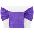 thumbnail image 1 of 10 Pcs, Accordion Crinkle Taffeta Chair Sash - Purple For Bridal Showers, Holidays, Baby Showers, Sweet 16'S, 1 of 1