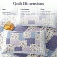 thumbnail image 6 of Tritard 3 Piece Purple King Quilt Set Comforters Bedspreads Patchwork Coverlets All Season,96"x106", 6 of 9