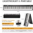 thumbnail image 6 of Folding 88-Key Piano Keyboard, Portable Full-Size Digital Piano with Stand, Sustain Pedal, Headphones, Carry Bag, Bluetooth & USB MIDI, Ideal for Beginners and Adults, 6 of 9
