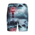 thumbnail image 4 of Yiaed Lighthouse in a Stormy Sea for Men's Soft Sleep Pajama Short Lounging Pajama Shorts-Small, 4 of 8