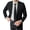 Black, variant on Joernso Men Suit Coat Lapel Long Sleeve Button Closure Suit Jacket with Flap Pockets Solid Color Slim Fit Business Outwear