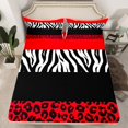 thumbnail image 2 of Erosebridal Red Leopard Print Full Sheet Sets, Geometric Bedding Full Size, Zebra Decoration, 4 Pieces, 2 of 7