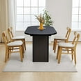 thumbnail image 4 of Table à Manger de 70,8 Po pour Style Rustique de Ferme, Table Ovale de Cuisine et Salle à Manger avec Base en Bois pour Salle de Réunion et Salle de Réception (Noir), 4 of 11
