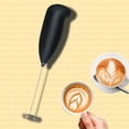 thumbnail image 3 of Milk Frother Handheld Foam Maker for Lattes - Whisk Drink Mixer for Bulletproof Coffee, Electric Whisk for Cappuccino, Frappe, Hot Chocolate (Black), 3 of 9
