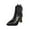 Black, variant on Dasayo Beige Womens Boots Ankle Wide Calf Pointed Toe Block Heel Dress Cozy Faux Leather Boots Women Shoes 36