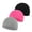 Black+Pink+Gray, variant on 3 Pieces Skull Caps for Kids Boys Girls Head Bandana Cap Cycling Hat for Under Helmet Football Sports Sweat Wicking Caps Running Hats, Fits 6-12 Years
