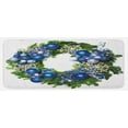 thumbnail image 1 of Christmas Kitchen Mat, Image of a Wreath with Bauble and Ornamental Snowflakes Bows Noel Yuletide Theme, Plush Decorative Kitchen Mat with Non Slip Backing, 47" X 19", Green Blue, by Ambesonne, 1 of 1