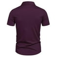 thumbnail image 4 of pstuiky camisetas de hombre, Camisa informal de negocios de color liso con solapa y botones de manga corta para hombre ropa de hombre m, 4 of 6