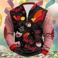 thumbnail image 2 of XIAOCHA Men's Half Zip Sweatshirt Long Sleeve Carnival Graphic Print Street Pullover Top, Black, Sizes XXL, 2 of 3