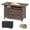 Brown, variant on Costway 40-Inch Outdoor Propane Fire Pit with Lava Rocks Removable Lid & Protective Cover Black