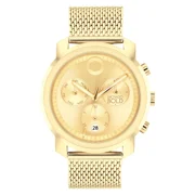 MOVADO Bold Trend Propel 3601046 Gold Chronograph Mesh Band 44MM Men's Watch