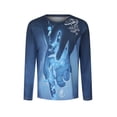 thumbnail image 5 of EQWLJWE Men's Unisex Cotton T-Shirt Men Long Sleeve O-Neck Printed Fashion Pullover Casual Shirt Tops Blouse, 5 of 5