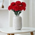 thumbnail image 6 of 7-Head Artificial Carnation Bouquet - Plastic Flower for Mother's Day, Wedding Centerpiece & Home Vase Decor - Red, 6 of 7