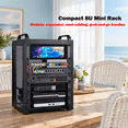 8U Mini Server Network Rack, 10 Inch Width, Black Aluminum Alloy ...
