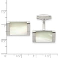 thumbnail image 3 of Stainless Steel Polished Mother of Pearl Cufflinks; for Adults and Teens; for Women and Men, 3 of 3