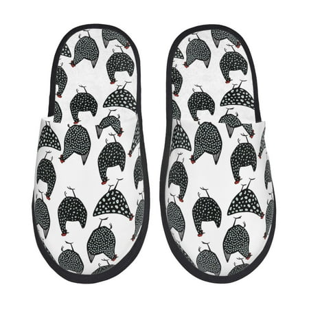Balery Retro Rooster Slient Indoor Furry Fleece Comfort House Shoes Soft Non-Slip Home Shoes Cotton slippers House Slippers-- Large