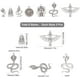 thumbnail image 2 of 1 caja con 16 dijes egipcios de plata en 8 estilos: Ojo de Horus, Faraón, Serpiente, Cobra, Ángel, Pirámide, planos y redondos, estilo tibetano., 2 of 9