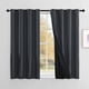 thumbnail image 1 of Cortinas Blackout, 2 Paneles Cortinas Largas con Forro Negro para Estar/Recámara Ventana, Ojales en la Parte Superior, Aislamiento Térmic, Reducción Ruido (Negro, 107x160cm),Negro, 1 of 10