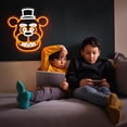 thumbnail image 4 of Five Nights at Freddy's/fnaf freddy neon signs for wall decor，LED Neon Lights for Bedroom，birthday、Christmas Gifts for kids 5V Power Adapter 12 * 13Inch(wite+orange), 4 of 5