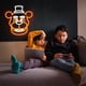 thumbnail image 4 of Five Nights at Freddy's/fnaf freddy neon signs for wall decor，LED Neon Lights for Bedroom，birthday、Christmas Gifts for kids 5V Power Adapter 12 * 13Inch(wite+orange), 4 of 5
