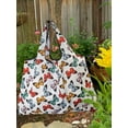 thumbnail image 6 of Wrapables Large Foldable Tote Nylon Reusable Grocery Bags, Rainbow Butterflies, 6 of 7
