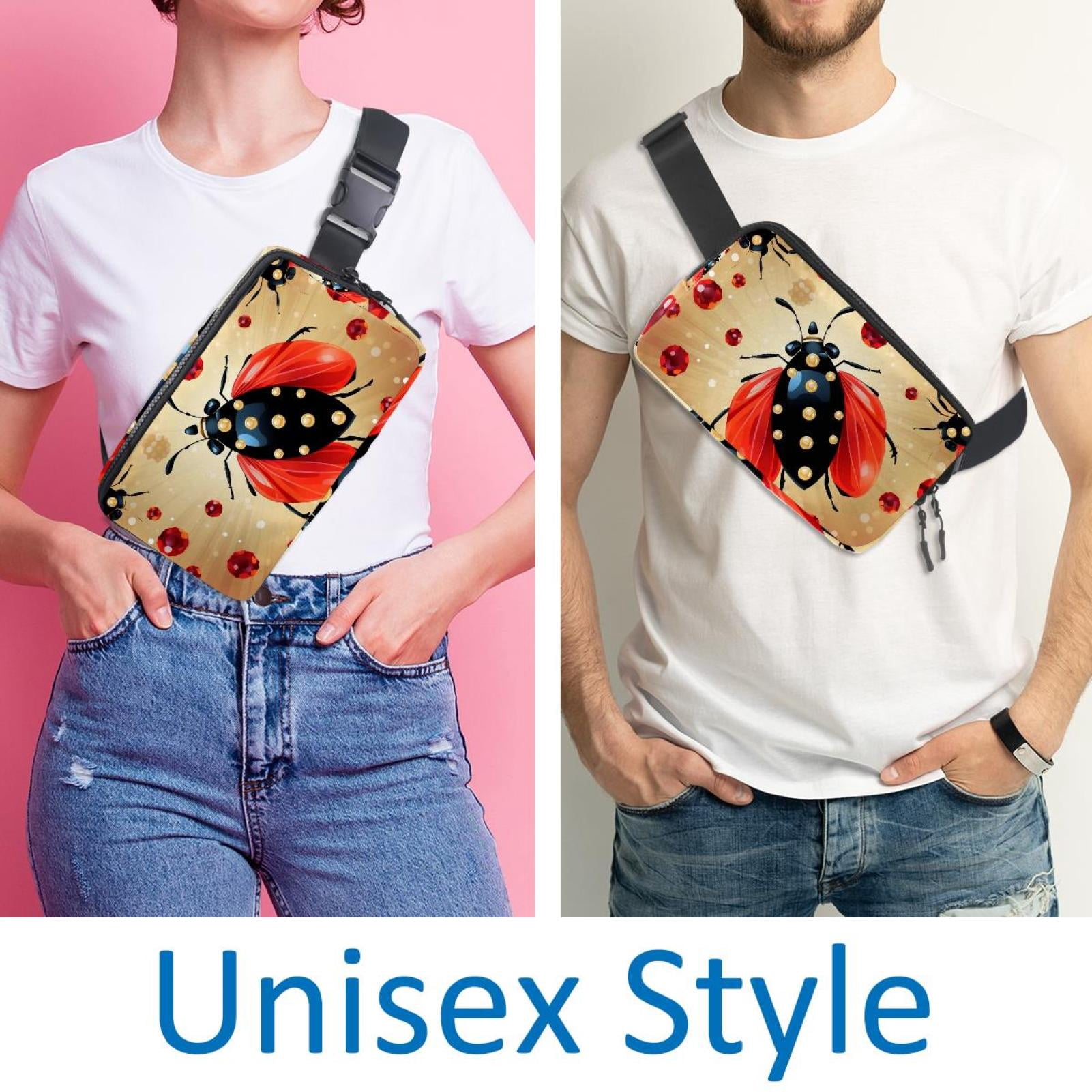 Coccinella septempunctata Cross Body Bag Waist Packs Fanny Pack Lightweight Adjustable Extension Strap Unisex