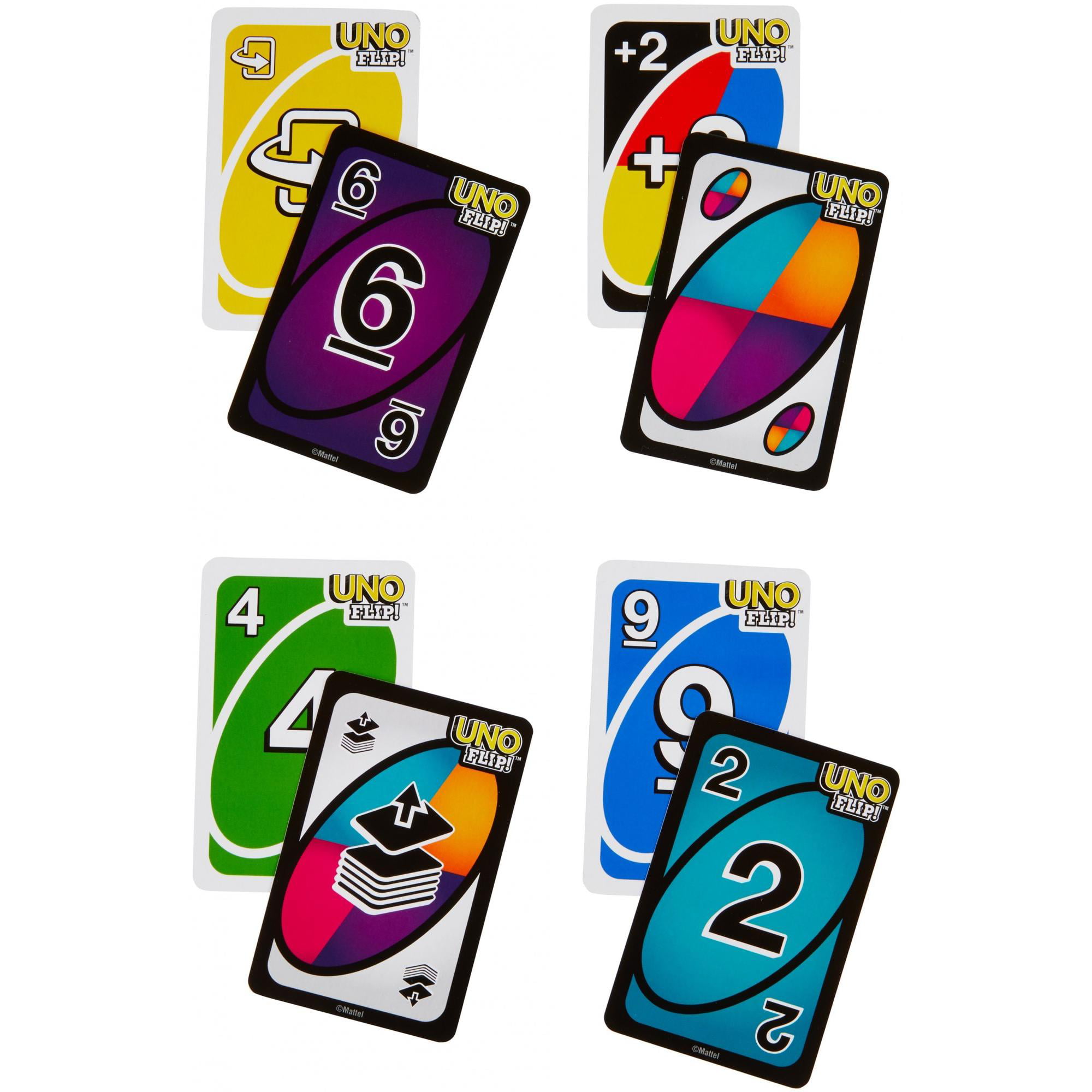 MATTEL UNO FLIP DOUBLE SIDED CARD GAME FOR 2-10 PLAYERS AGES 7Y+ 