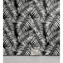 Ambesonne Leaves Peel & Stick Wallpaper for Home, Black Aloha Leaf Botanical, 13"x72", Black and White