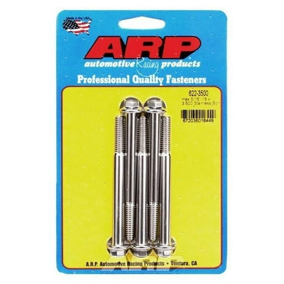 622-3500 0.31-18 x 3.5 in. Stainless Steel 6 Point Bolt Kit - Set of 5