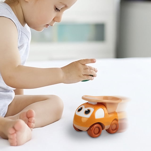 Uklsqma Mini Sliding Engineering Car Toy for Toddlers 1-3 Years | Push-Pull Friction Scooting Vehicle | Durable Abs Material | Four Colors | Early Learning Birthday Gift for Boys and Girls