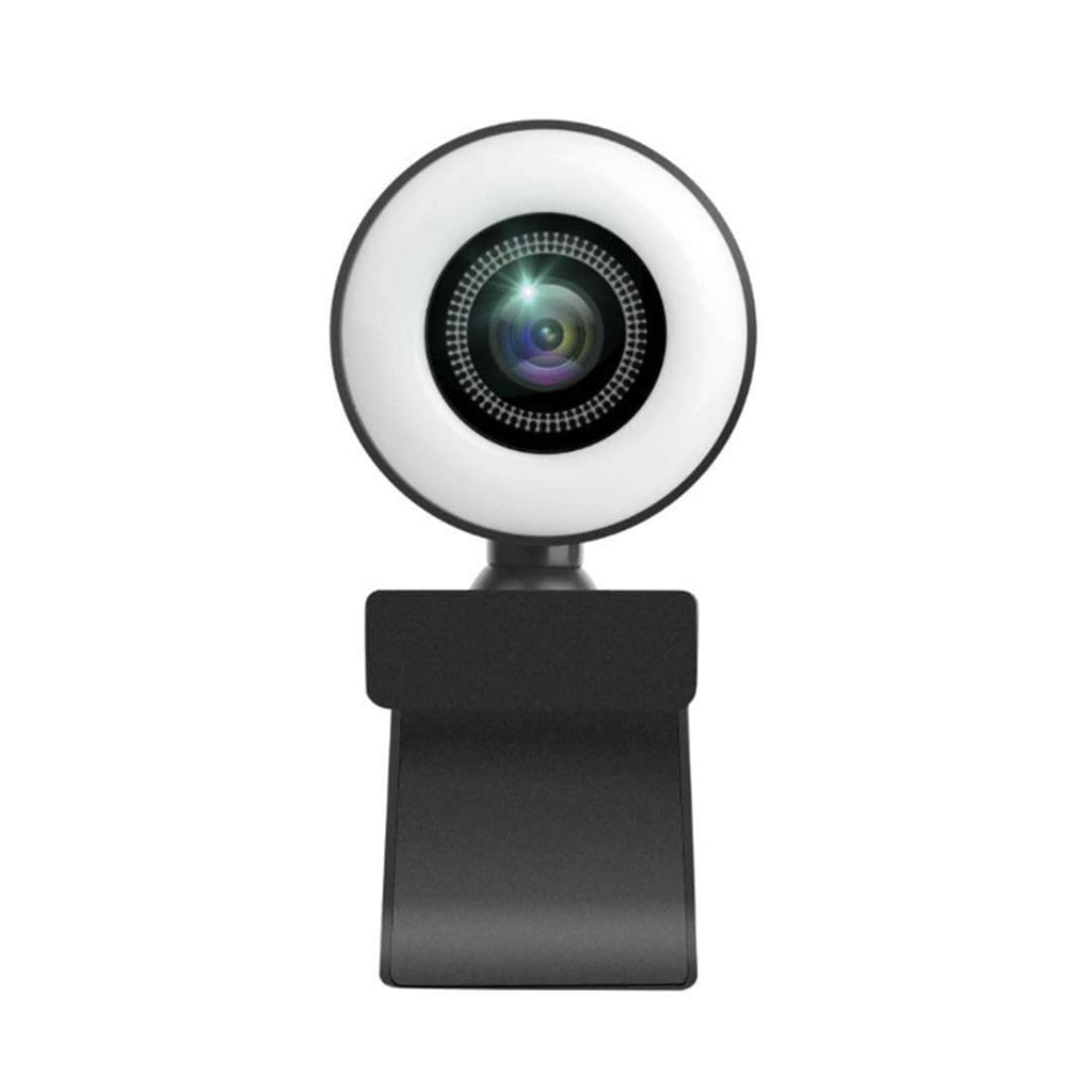 HGYCPP 1080P/2K/720P Computer Fill Light Camera USB Autofocus Lens Free Drive Web Cam Webcam Speaker 360° Rotation