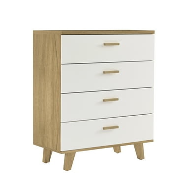Drawer Dresser Cabinet Bar Cabinet, Buffet Sideboard Storage Cabinet, Buffet Server Console Table Storage Cabinet Solid Wood Table Leg for Dining Living Room Kitchen Hallway (Brown White)