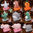 thumbnail image 2 of Manta cálida a mano para niños, Animal lindo, zanahoria, Cactus, cerdo, Ganso, dinosaurio, unicornio, juguetes de peluche, comodidad para bebé, decoración de habitación, regalo de invierno, 2 of 5