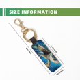 thumbnail image 3 of Wukai Watercolor Turtle Print Leather Car Keychain, Universal Key Fob Keychain, Leather Key Chain Holder for Men and Women,360 Degree Rotatable, 3 of 5