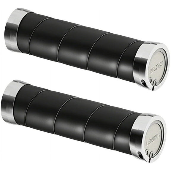 Brooks Slender Leather Grips - Black, 130/130mm