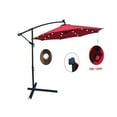 thumbnail image 2 of 10ft Outdoor Patio Umbrella with Solar Powered LED Light, Sun Shade Waterproof 8 Ribs Umbrella with Crank and Cross Base for Garden Backyard Swimming Pool, Red, 2 of 6