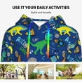 thumbnail image 4 of Fotbe Dinosaur In Space Pattern Womens Long Sleeve Hoodie, Pullover Hooded Sweatshirt, Kangaroo Pocket Hoodie with Eye-catching Drawstrings-XX-Large, 4 of 7
