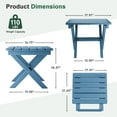 thumbnail image 2 of SERWALL Outdoor Small Folding Side Table, HDPE All Weather Adirondack End Table, No Assembly Required, Navy, 2 of 9
