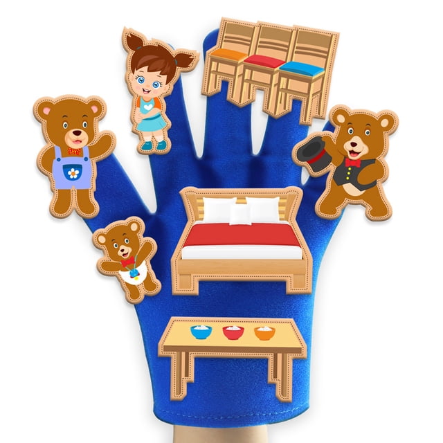 Hand Puppets Set for Kids and Adults Glove with Felt Details Perfect for Storytelling Role-Playing Puppet Theatre Gift for Children