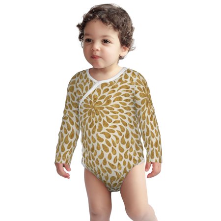 

Haiem Gold Drops Printed Unisex-Baby Long Sleeve Onesies Bodysuits Unisex Babies Snap-Up Rompers-2 Years