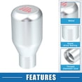 thumbnail image 3 of Unique Bargains 6 Speed Universal Car Auto Gear Shift Knob Stick Shifter Handle Car Interior Shift Knob Silver Tone, 3 of 6