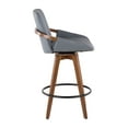 thumbnail image 2 of Cosmo Mid-Century Counter Stool in Walnut and Grey Faux Leather by LumiSource, 2 of 8