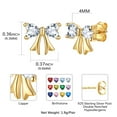 thumbnail image 4 of FindChic 14K Gold Plated Bow Earrings for Women with Hypoallergenic S925 Ear Post, Love Heart CZ April Birthstone Earring Studs Birthday Mothers Day Jewelry Gifts for Mom Wife, 4 of 9