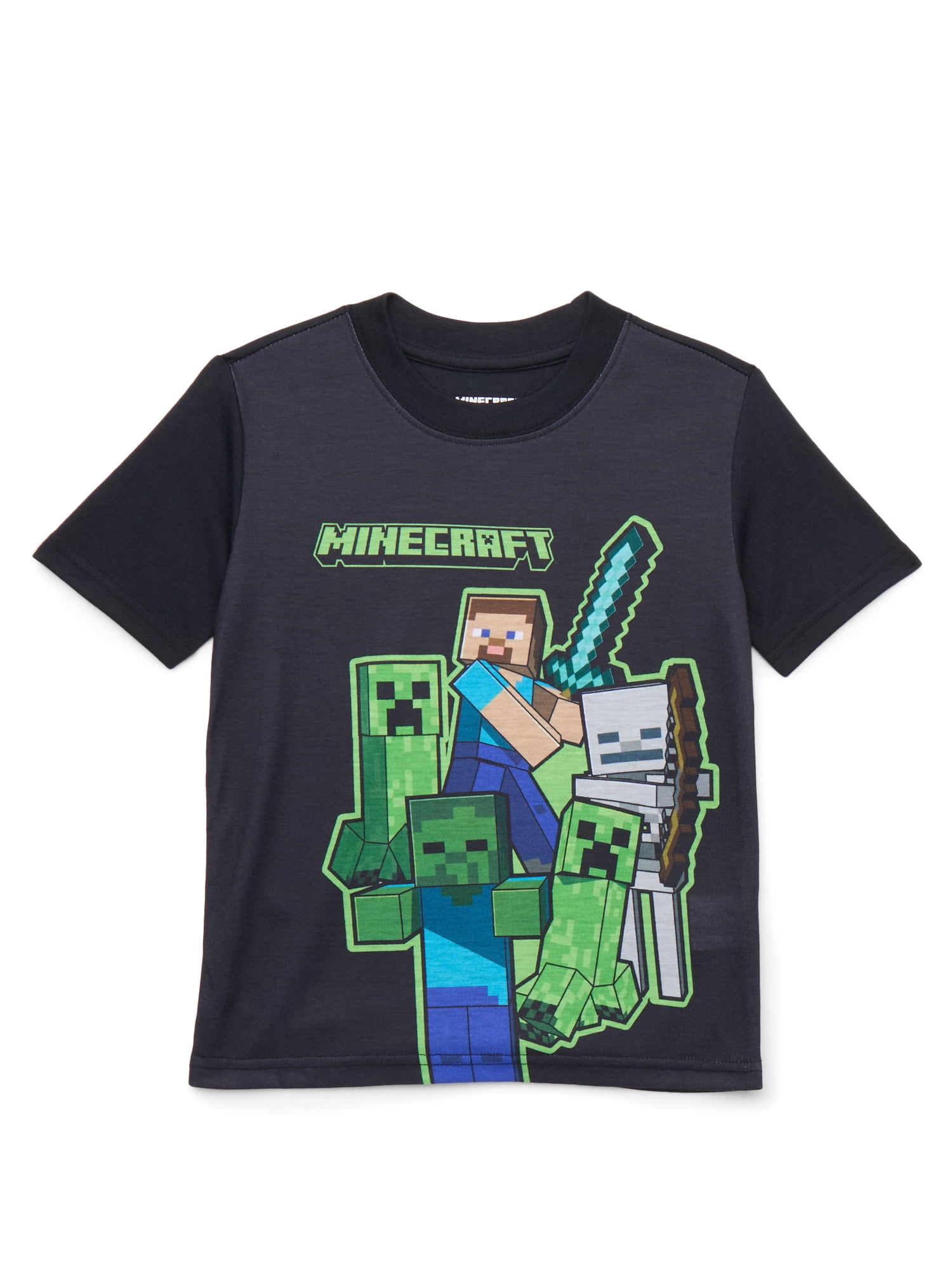 Minecraft Boys Graphic Print Tee and Shorts Sleep Set, 2-Piece, Sizes 4-16