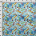 thumbnail image 4 of oneOone Cotton Silk Blue Fabric Beach Quilting Supplies Print Sewing Fabric By The Yard 42 Inch Wide, 4 of 4