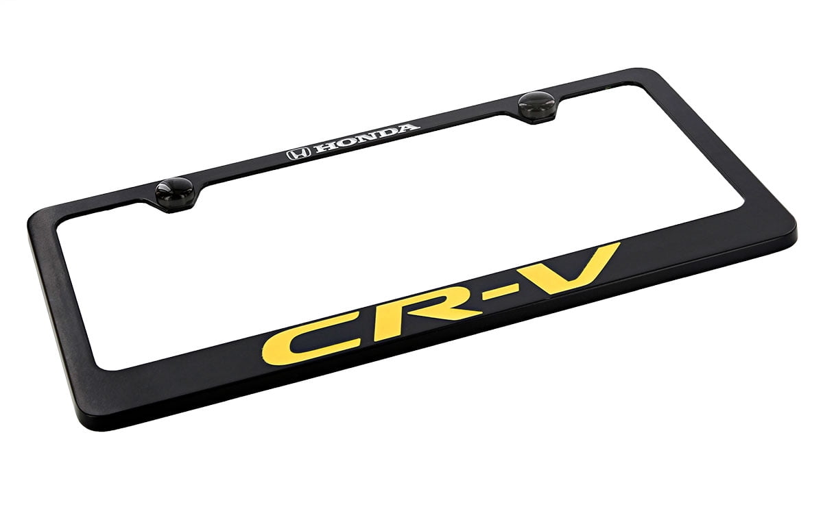 Honda CRV wordmark black coated metal license plate frame holder 2 hole