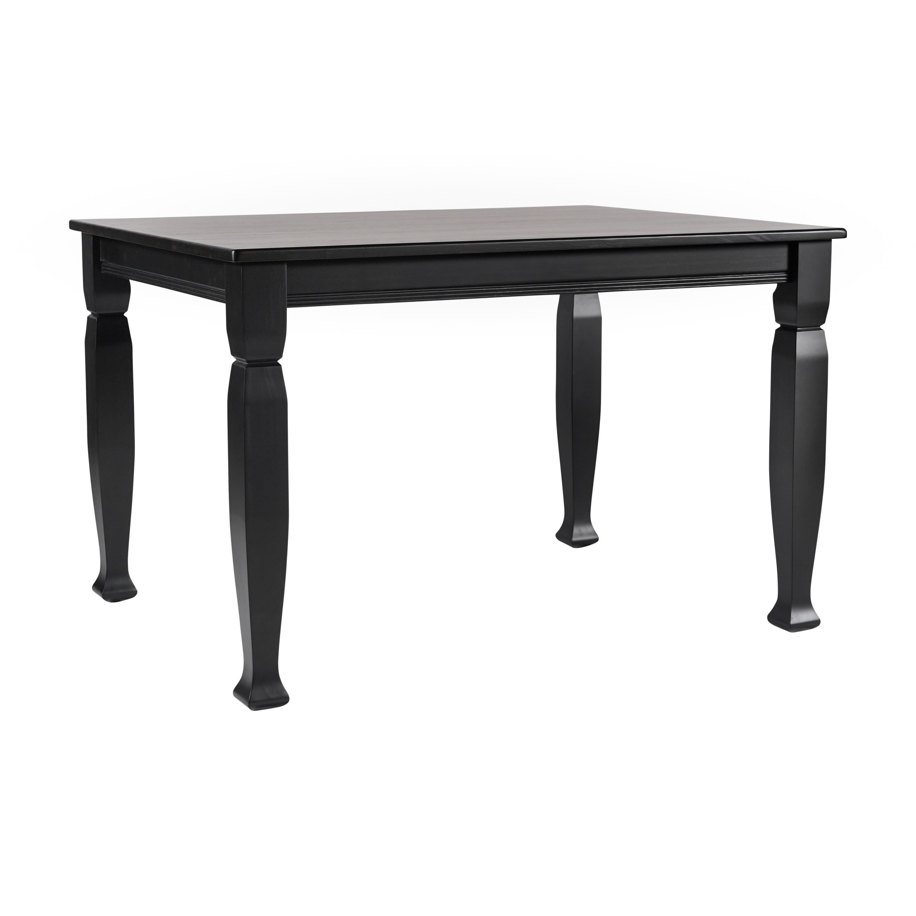 Merrick Lane 47" Wooden Dining Table with Sculpted Legs and Seating for 4 in Black