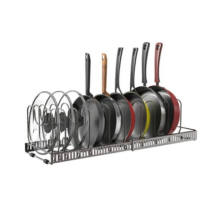 

Wowspeed Pans Organizer Rack U-shape Multifunctional Telescopic Pot Holder Lid Storage Rack Saucepan Lid Organizer for Pots Pans 10 Cells