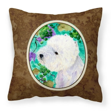 Carolines Treasures SS1064PW1414 Westie Fabric Decorative Pillow, 14Hx14W, multicolor