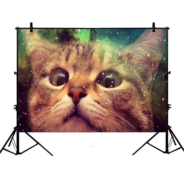 ABPHQTO 150x210 cm Star Galaxy Espacio exterior Cool Cat Poliéster Fotografía Telón de fondo Estudio Photo Props Fondo ABPHQTO PhotoProps-SL-24